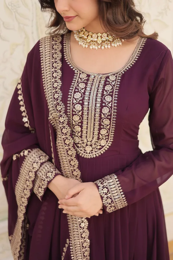 Wine_Faux_Blooming_Sequins_Embroidered_Gown_with_Matching_Dupatta_?_Festive_&_Party_Wear_2024_-_XL