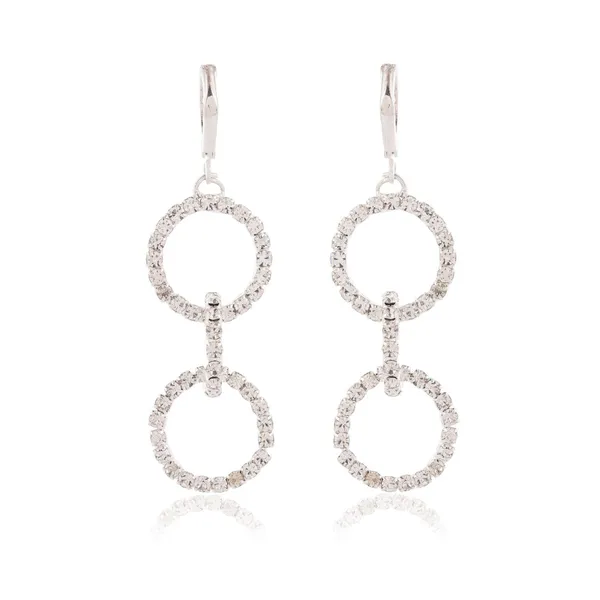 Women's_Silver_Circle_Long_Three_Rhinestone_Unique_Western_Earrings_for_Women_Party_Wear