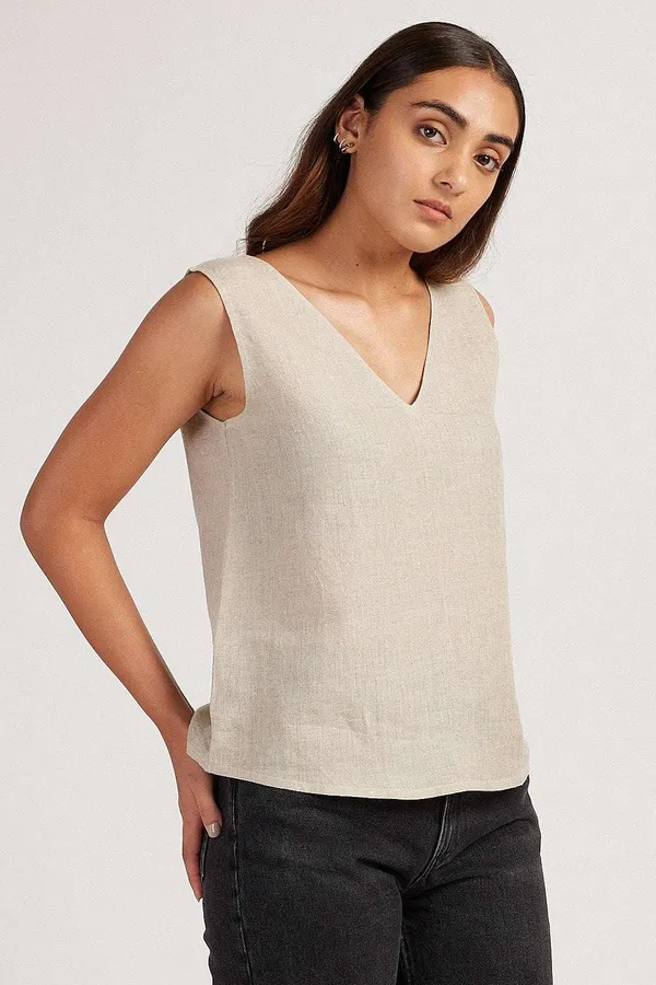 Women's_Cotton_Solid_V_Neck_Sleeveless_2_Piece_Outfit_Loose_Tank_Top_and_Wide_Leg_Palazzo_Pants_Sets_cord_set_(_Beige_)_-_XL