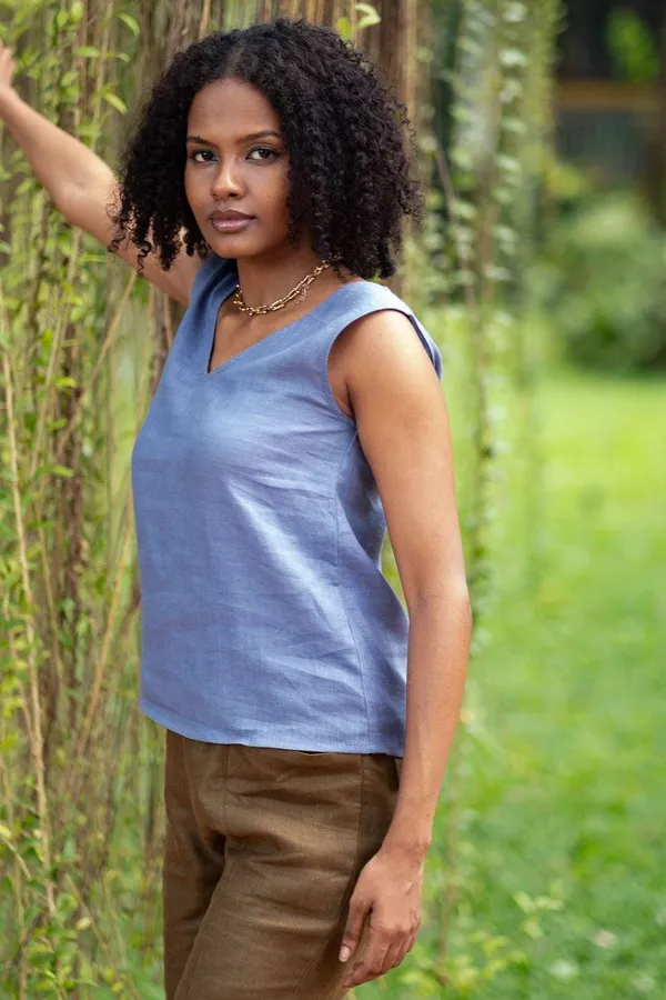 Women's_Cotton_Solid_V_Neck_Sleeveless_2_Piece_Outfit_Loose_Tank_Top_and_Wide_Leg_Palazzo_Pants_Sets_cord_set_(_Blue_)_-_XXL