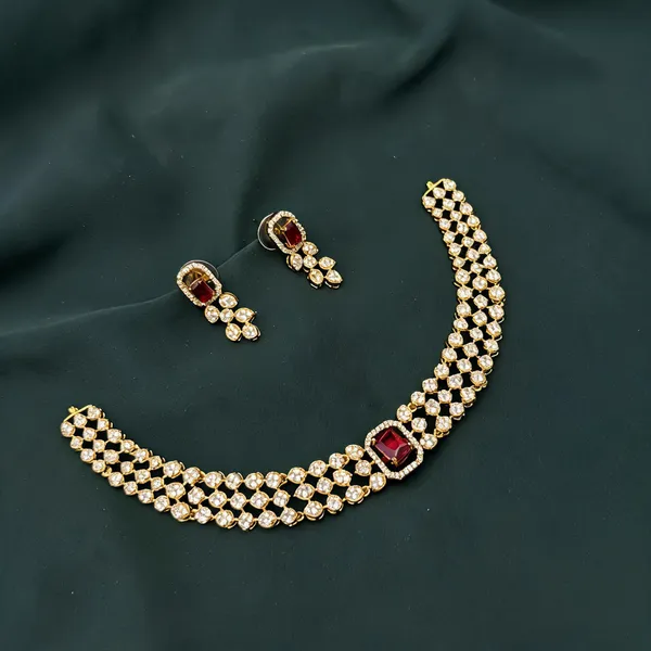 Multicolour_Ad_Alloy_Stone_Cluster_Necklace_Set_For_Women
