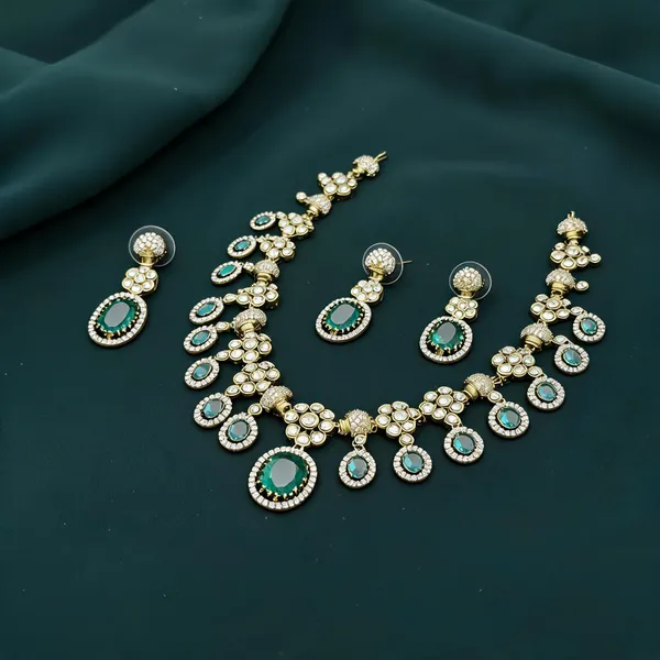 Royal_Green_Ad_Alloy_Floral_Oval_Stone_Necklace_Set_For_Women