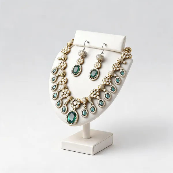 Royal_Green_Ad_Alloy_Floral_Oval_Stone_Necklace_Set_For_Women
