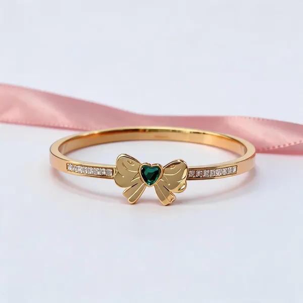 Gold_Anti_Tarnish_Alloy_Bow_Bangle_For_Women