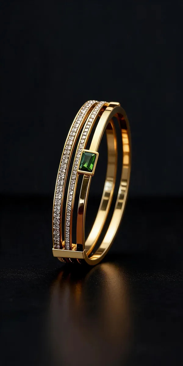 Gold_Green_Anti_Tarnish_Alloy_Stone_Studded_Bangle_For_Women