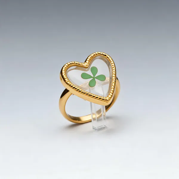 Green_Stainless_Steel_Heart_Shaped_Ring_For_Women