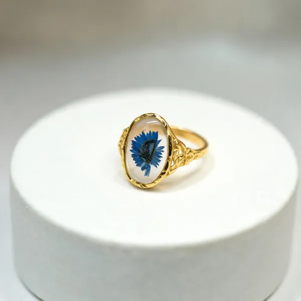 Green_Stainless_Steel_Oval_Blue_Stone_Ring_For_Women