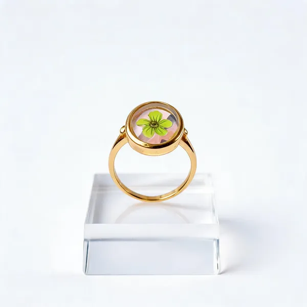 Green_Stainless_Steel_Floral_Ring_For_Women