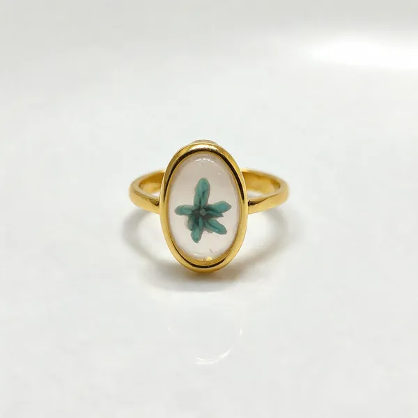 Green_Stainless_Steel_Resin_Floral_Ring_For_Women