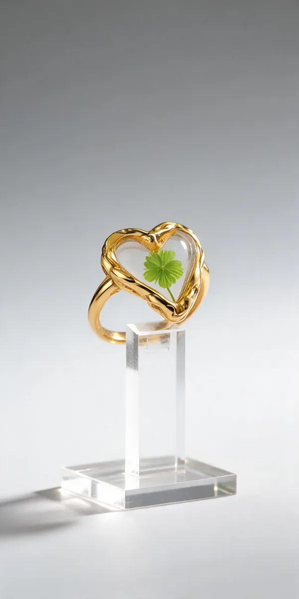 Green_Stainless_Steel_Floral_Heart_Ring_For_Women