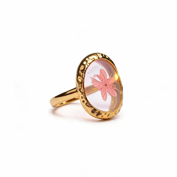 Gold_Stainless_Steel_Pink_Floral_Resin_Statement_Ring_For_Women