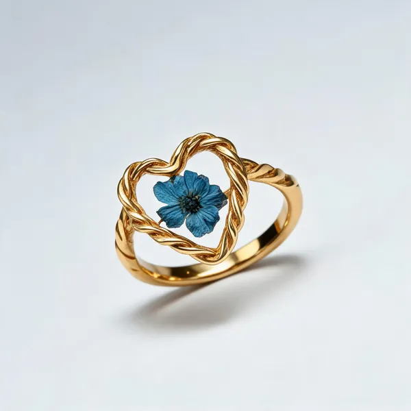 Green_Stainless_Steel_Blue_Floral_Fashion_Ring_For_Women