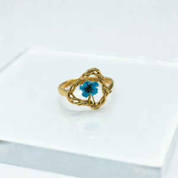 Green_Stainless_Steel_Blue_Floral_Fashion_Ring_For_Women