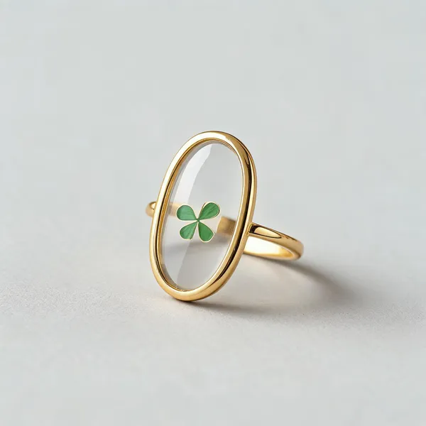 Green_Stainless_Steel_Clover_Ring_For_Women
