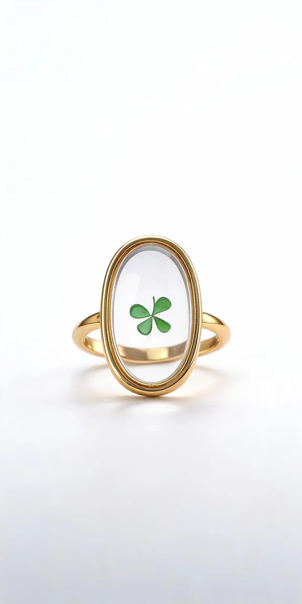 Green_Stainless_Steel_Clover_Ring_For_Women