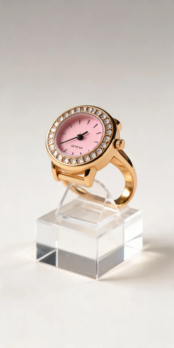 Green_Stainless_Steel_Rhinestone_Ring_Watch_For_Women