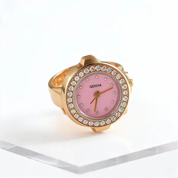 Green_Stainless_Steel_Rhinestone_Ring_Watch_For_Women