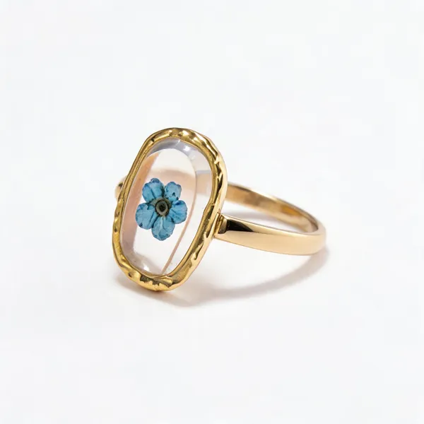 Green_Stainless_Steel_Floral_Ring_For_Women