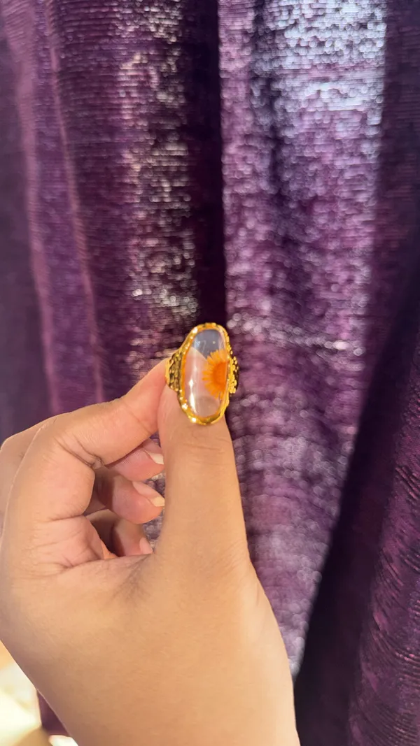 Gold_And_Orange_Stainless_Steel_Oval_Stone_Statement_Ring_For_Women