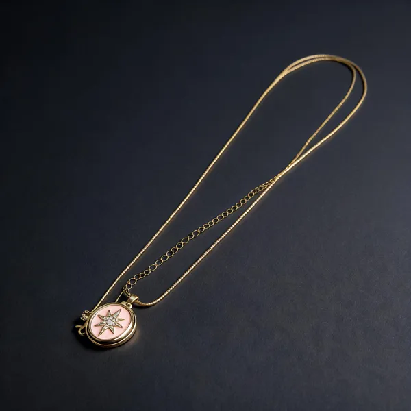 Pink_Stainless_Steel_Star_Pendant_Neck_Chain_For_Women