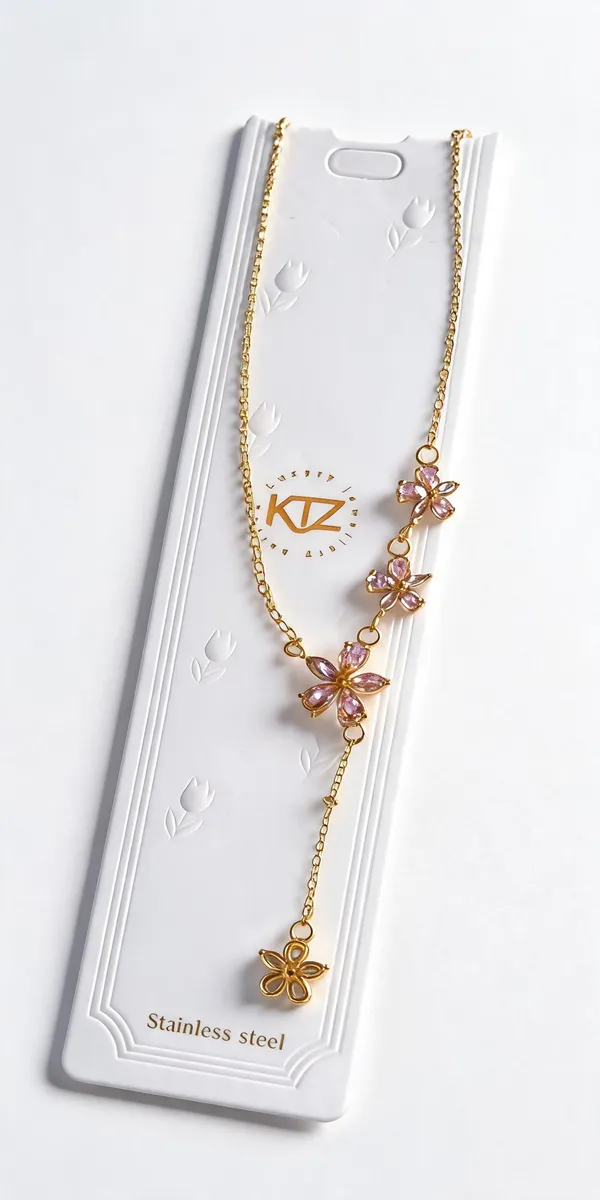 Pink_Stainless_Steel_Floral_Pendant_Neck_Chain_For_Women