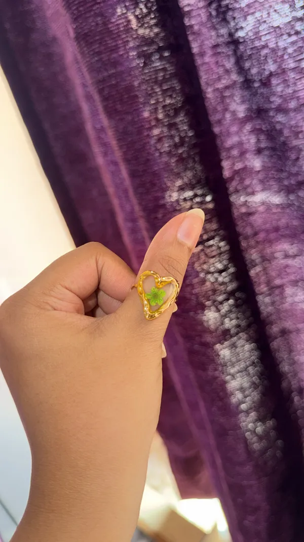 Green_Stainless_Steel_Floral_Heart_Ring_For_Women