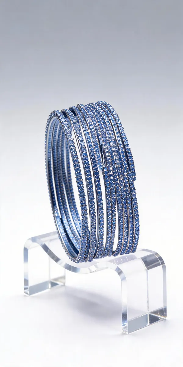 Electric_Blue_Alloy_Crystal_Studded_Bangle_Bracelet_For_Women
