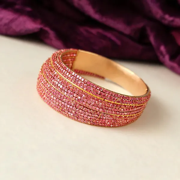 Pink_Embellished_Bangle_Bracelet_For_Women