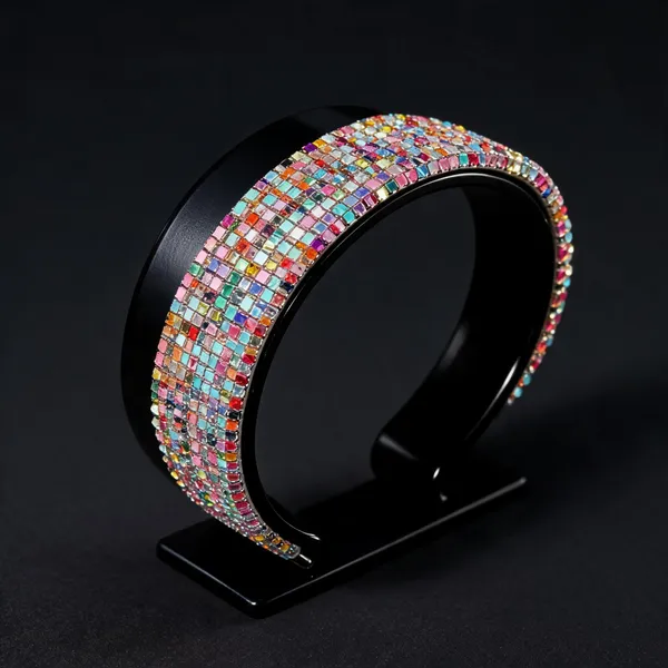 Multicolor_Alloy_Embellished_Stackable_Bracelet_For_Women