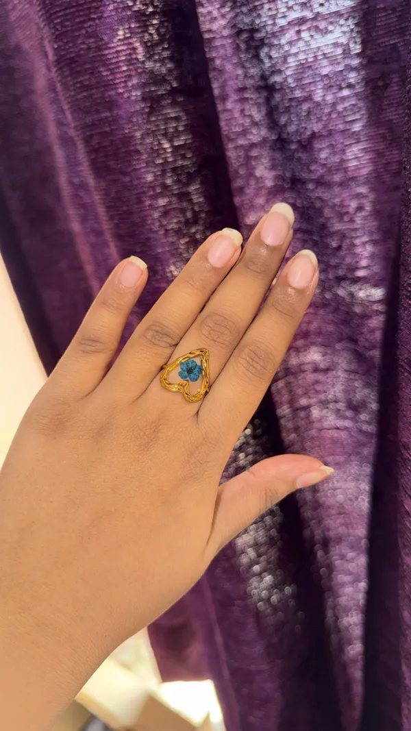Green_Stainless_Steel_Blue_Floral_Fashion_Ring_For_Women
