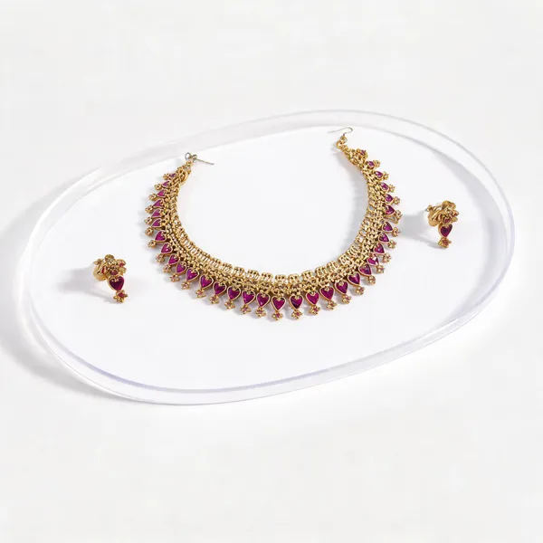 Purple_&_Gold_Heavy_Brass_Choker_Necklace_Set_For_Women