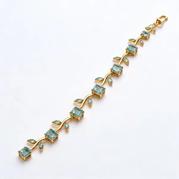 Light_Blue_Stainless_Steel_Floral_Bracelet_For_Women
