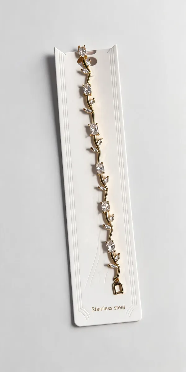 White_Stainless_Steel_Link_Bracelet_For_Women