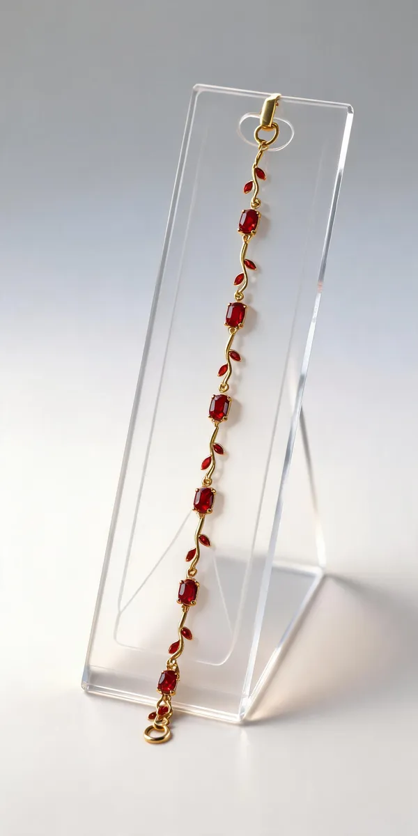 Red_Stainless_Steel_Stone_Link_Bracelet_For_Women