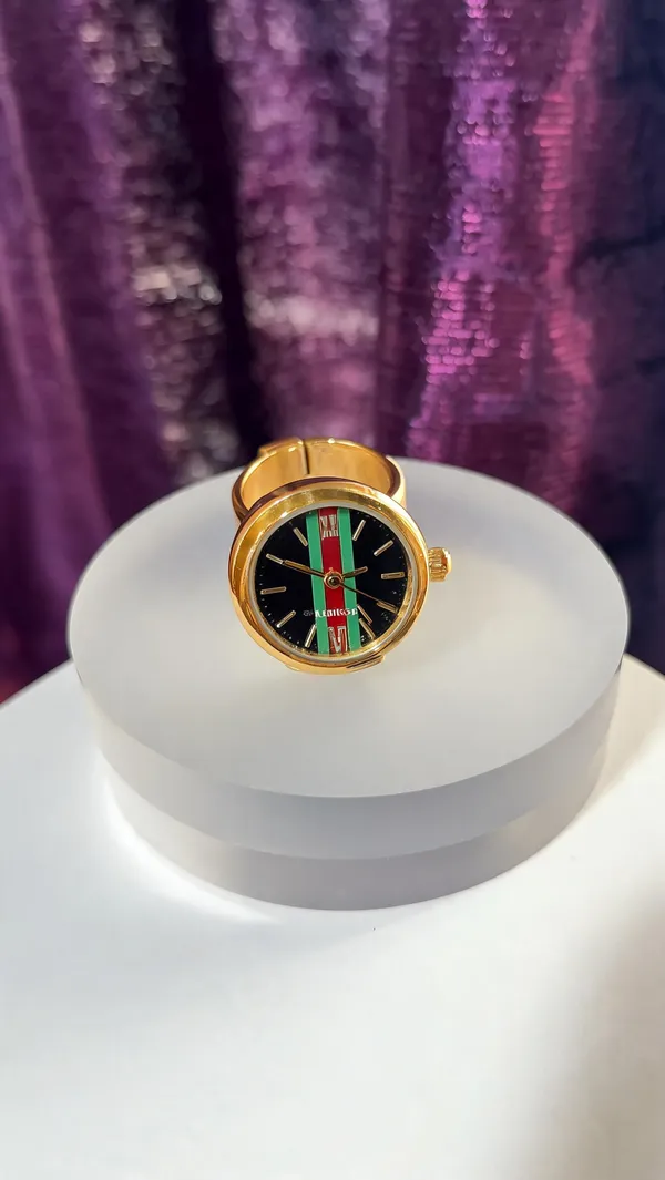 Gold_Green_Stainless_Steel_Round_Dial_Ring_Watch_For_Women
