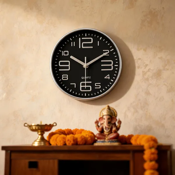 Metal_Modern_Black_Silver_Dial_Analog_Wall_Clock