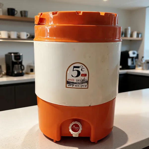 Plastic_Orange_Cylindrical_Water_Cooler_Dispenser_With_Tap