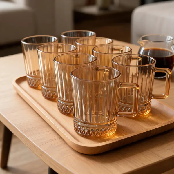 Glass_Modern_Ribbed_Amber_Coffee_Mug_Set_Of_6_210Ml