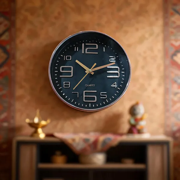 Metal_Modern_Silver_Gold_Tone_Dark_Dial_Wall_Clock