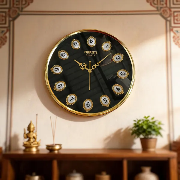 Metal_Traditional_Gold_Tone_Numbered_Round_Wall_Clock