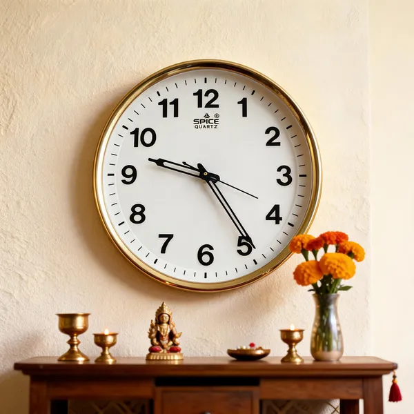 Metal_Classic_Gold_Tone_Round_Analog_Wall_Clock