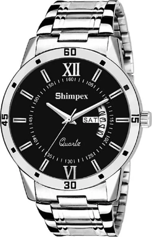 Premium_Watches_Black_Metal_Boys_Waterproof_With_A_One_Year_Warranty_Day_And_Date_Analog