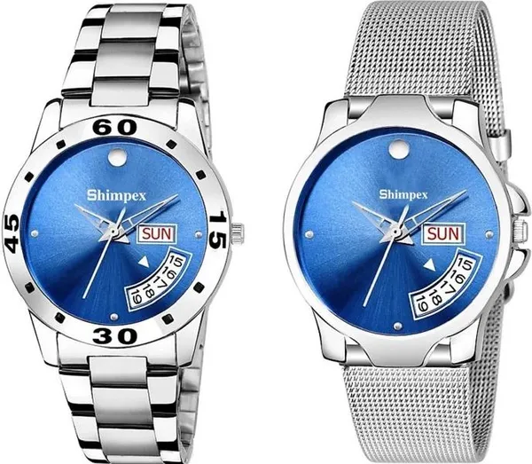 Premium_Watches_Blue_Stainless_Steel_Women_Waterproof_With_A_One_Year_Warranty_Day_And_Date_Analog
