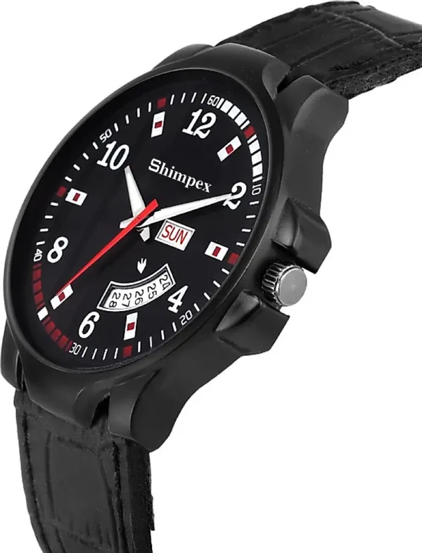 Premium_Watches_Black_Genuine_Leather_Men_Waterproof_With_A_One_Year_Warranty_Day_And_Date_Analog