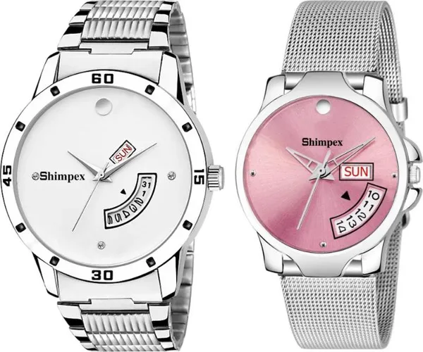 Premium_Watches_White_Pink_Genuine_Leather_Men_&_Women_Waterproof_With_A_One_Year_Warranty_Day_And_Date_Analog