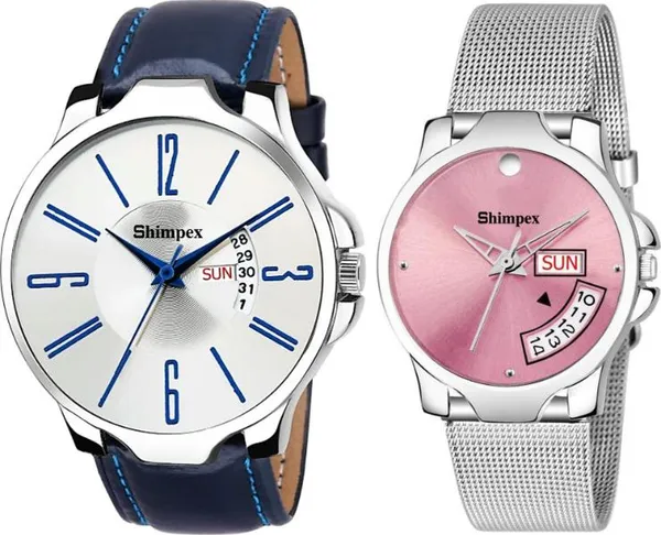 Premium_Watches_White_Genuine_Leather_Couple_Waterproof_With_A_One_Year_Warranty_Day_And_Date_Analog