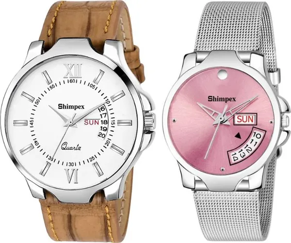 Premium_Watches_Multicolor_Genuine_Leather_Couple_Waterproof_With_A_One_Year_Warranty_Day_And_Date_Analog