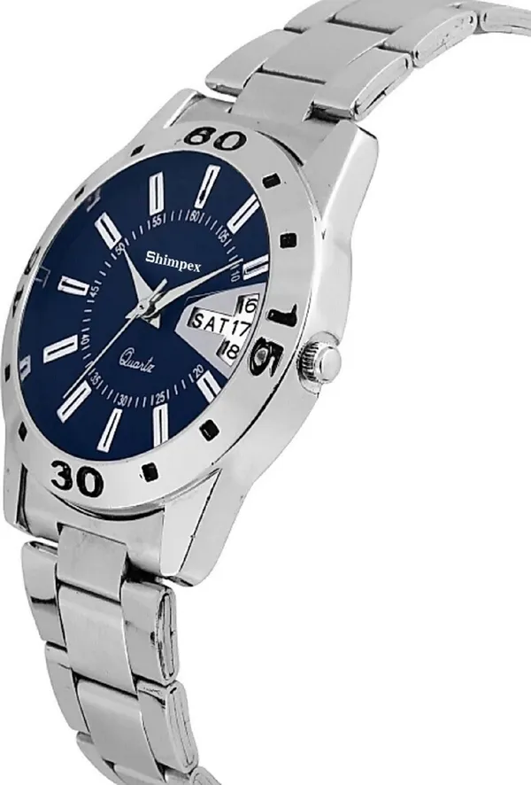 Premium_Watches_Blue_Stainless_Steel_Men_&_Women_Waterproof_With_A_One_Year_Warranty_Day_And_Date_Analog