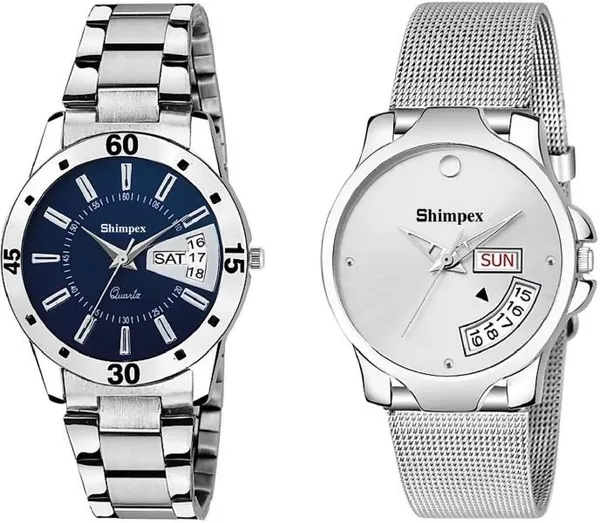 Premium_Watches_Silver_Blue_Stainless_Steel_Women_Waterproof_With_A_One_Year_Warranty_Day_And_Date_Analog
