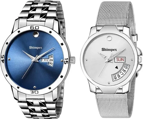 Premium_Watches_Silver_Blue_Stainless_Steel_Men_Waterproof_With_A_One_Year_Warranty_Day_And_Date_Analog
